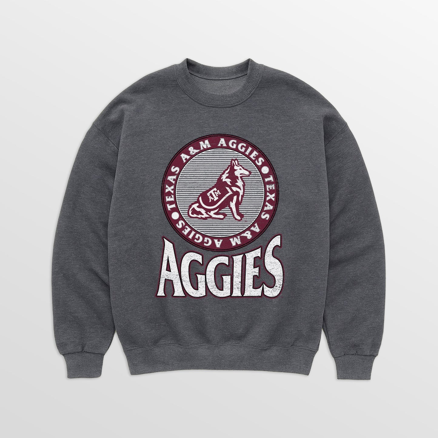 TEXAS A&M AGGIES SATURDAY SEAL PREMIUM FLEECE DROP SHOULDER CREWNECK PULLOVER