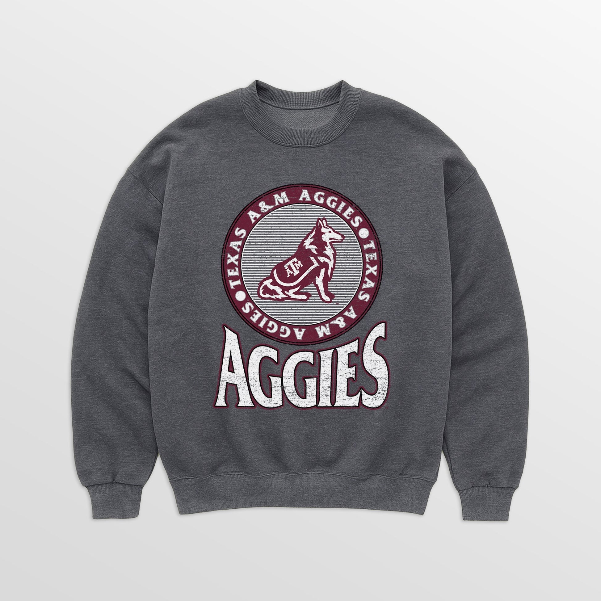 TEXAS A&M AGGIES SATURDAY SEAL PREMIUM FLEECE DROP SHOULDER CREWNECK PULLOVER