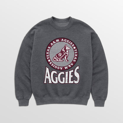 TEXAS A&M AGGIES SATURDAY SEAL PREMIUM FLEECE DROP SHOULDER CREWNECK PULLOVER