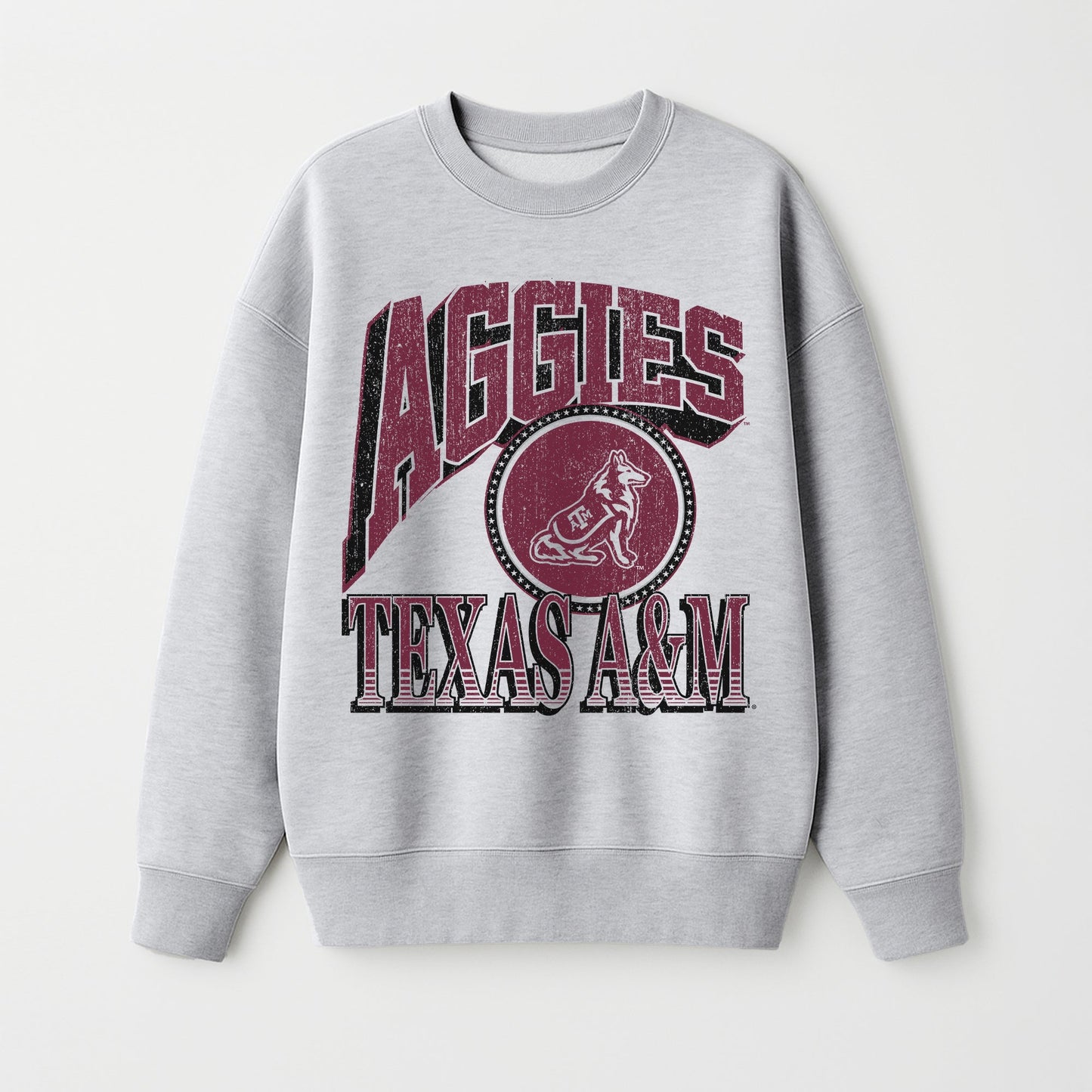 TEXAS A&M AGGIES GAME ON PREMIUM FLEECE DROP SHOULDER CREWNECK PULLOVER