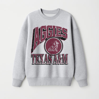 TEXAS A&M AGGIES GAME ON PREMIUM FLEECE DROP SHOULDER CREWNECK PULLOVER