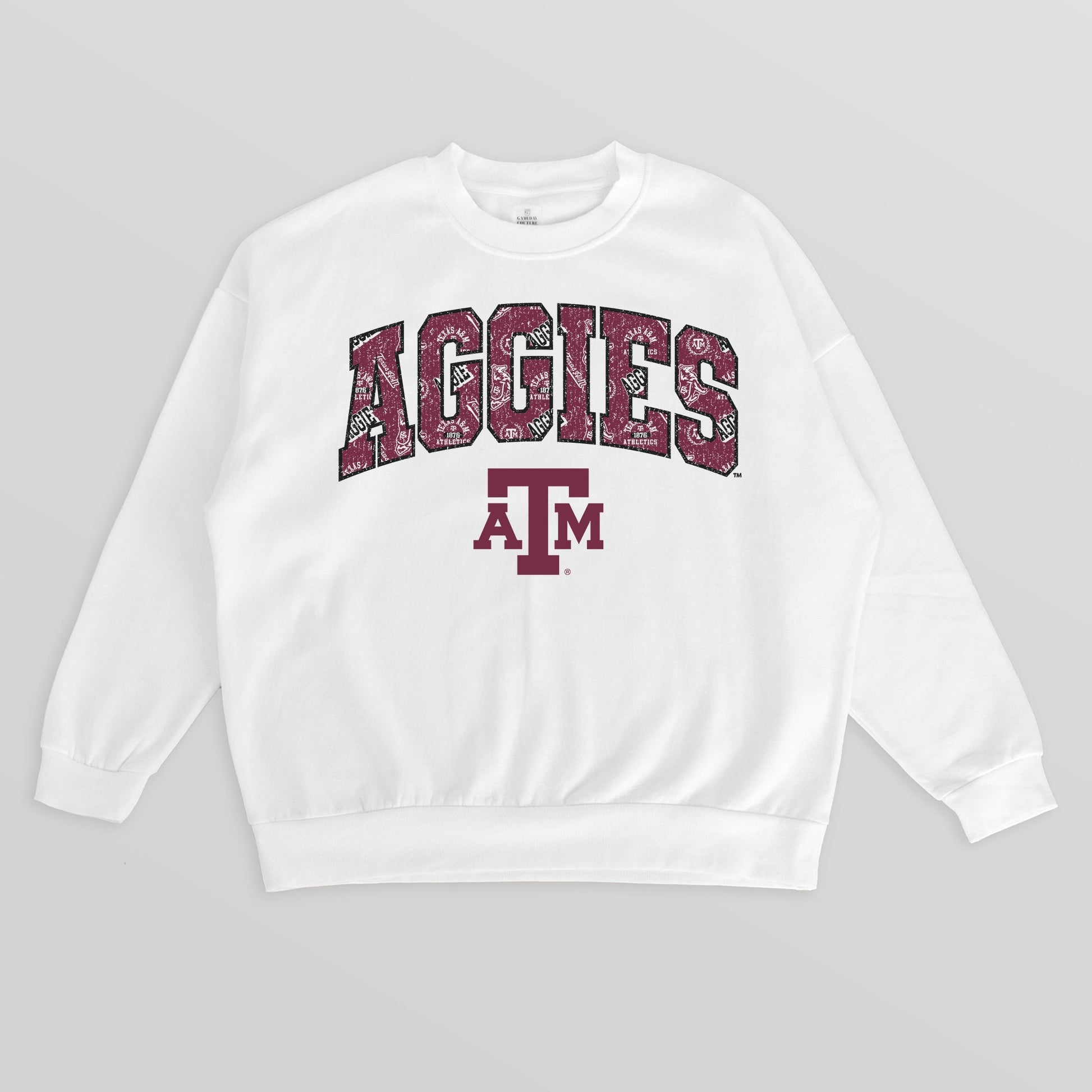 TEXAS A&M AGGIES SWEET PLAY PREMIUM FLEECE DROP SHOULDER CREWNECK PULLOVER