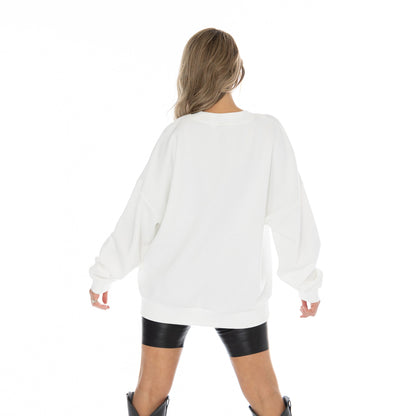 TCU HORNED FROGS FAIR CATCH LONG SLEEVE UNISEX FIT PREMIUM FLEECE CREWNECK SWEATSHIRT WITH RIBBED KNIT NECKLINE, WRIST, AND WAISTBAND
