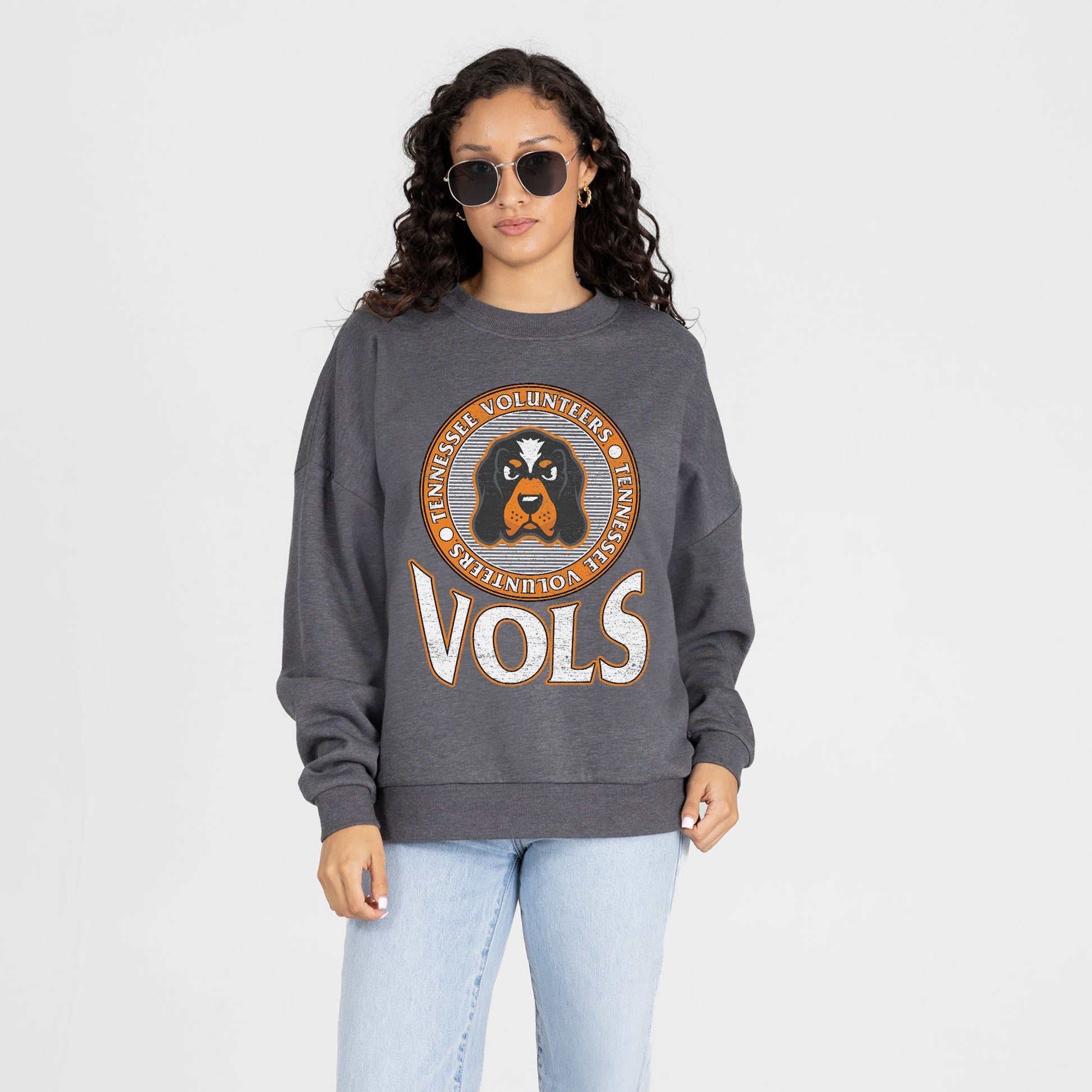 TENNESSEE VOLUNTEERS SATURDAY SEAL PREMIUM FLEECE DROP SHOULDER CREWNECK PULLOVER