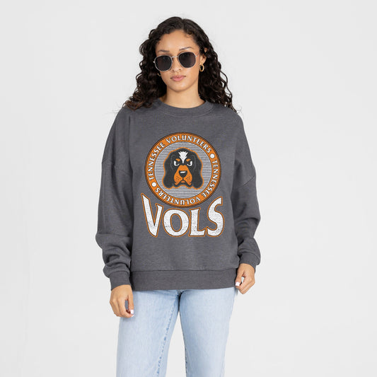 TENNESSEE VOLUNTEERS SATURDAY SEAL PREMIUM FLEECE DROP SHOULDER CREWNECK PULLOVER