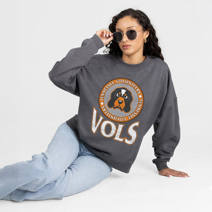 TENNESSEE VOLUNTEERS SATURDAY SEAL PREMIUM FLEECE DROP SHOULDER CREWNECK PULLOVER
