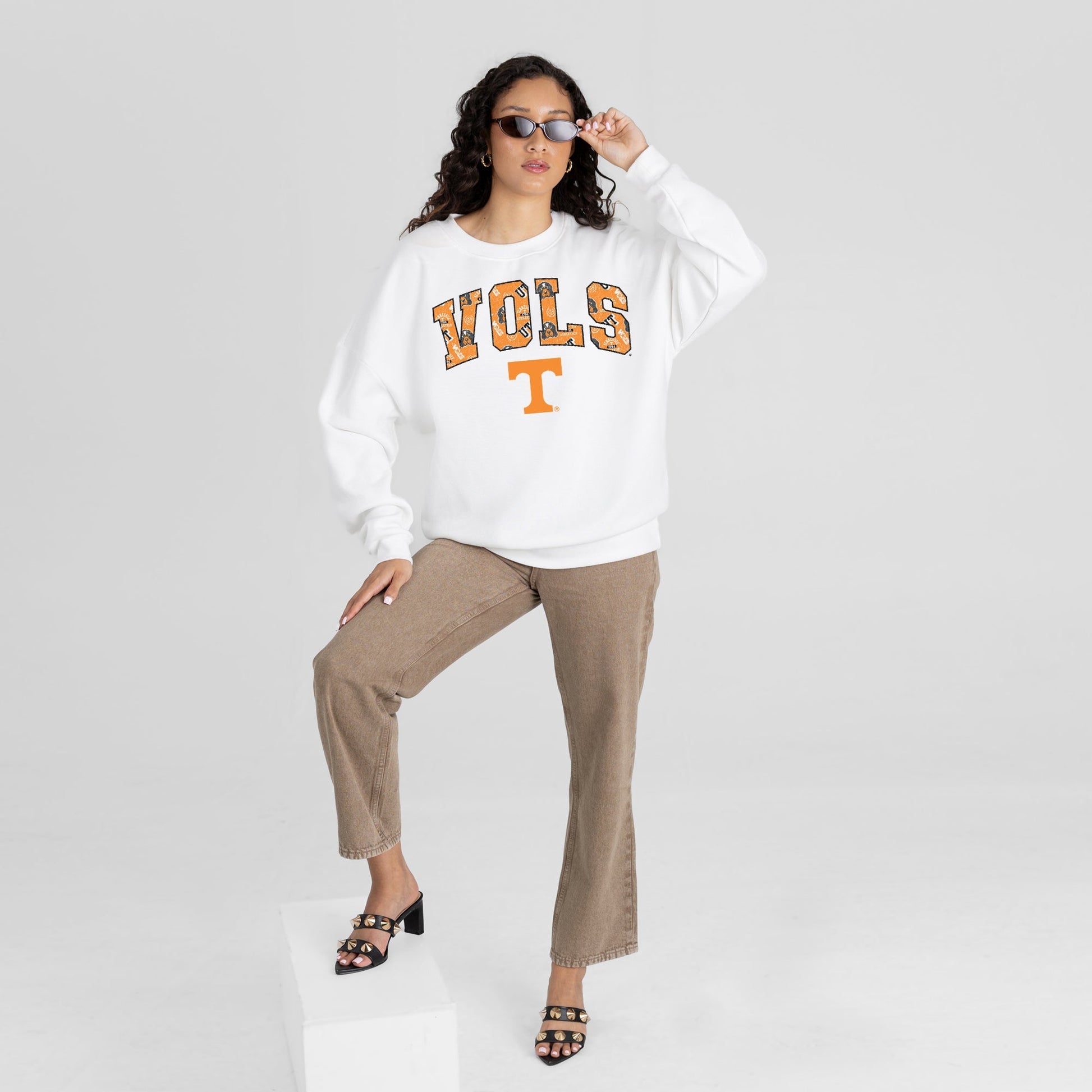 TENNESSEE VOLUNTEERS SWEET PLAY PREMIUM FLEECE DROP SHOULDER CREWNECK PULLOVER