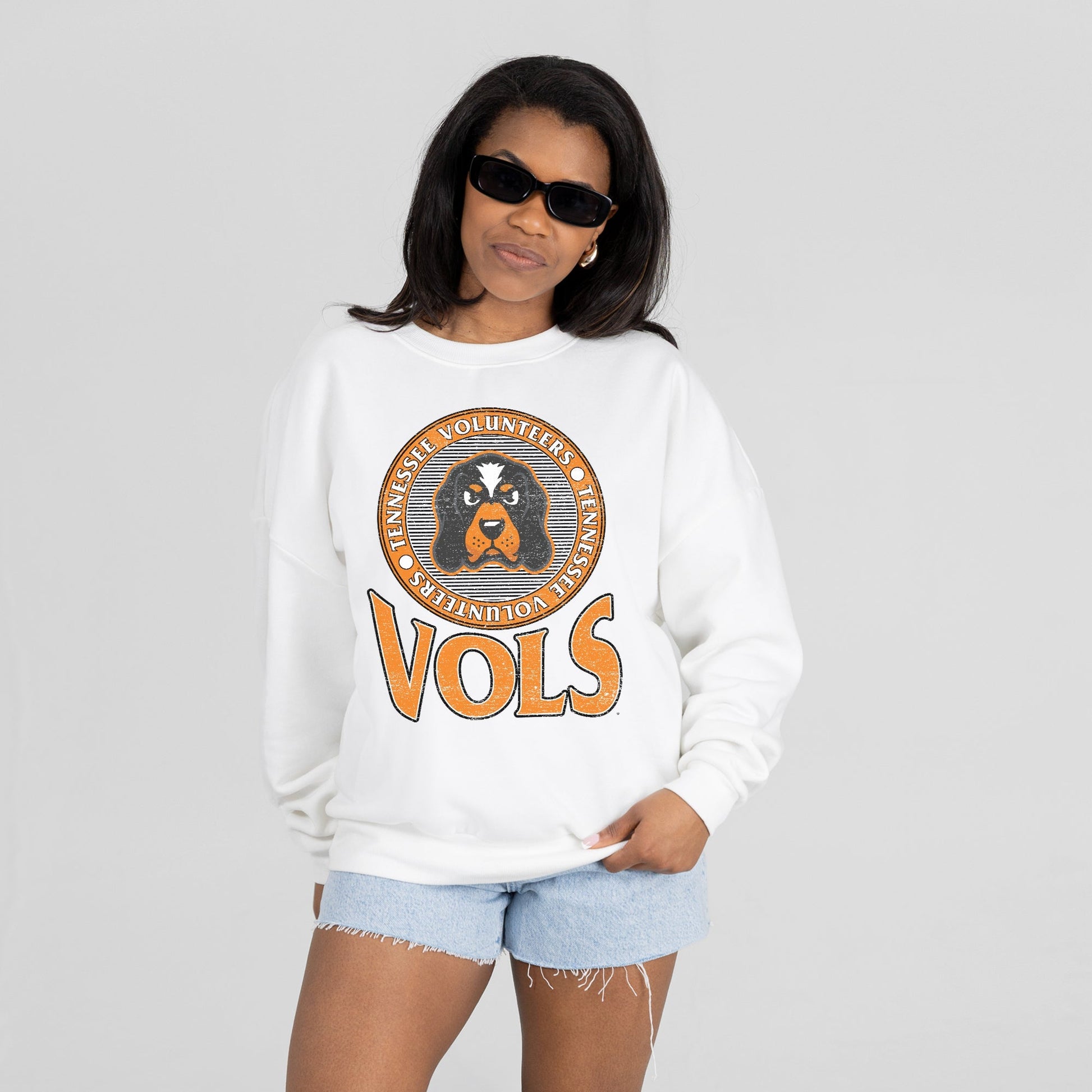 TENNESSEE VOLUNTEERS ENDZONE PREMIUM FLEECE DROP SHOULDER CREWNECK PULLOVER