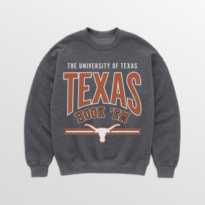 TEXAS LONGHORNS KICKOFF CLASSIC PREMIUM FLEECE DROP SHOULDER CREWNECK PULLOVER