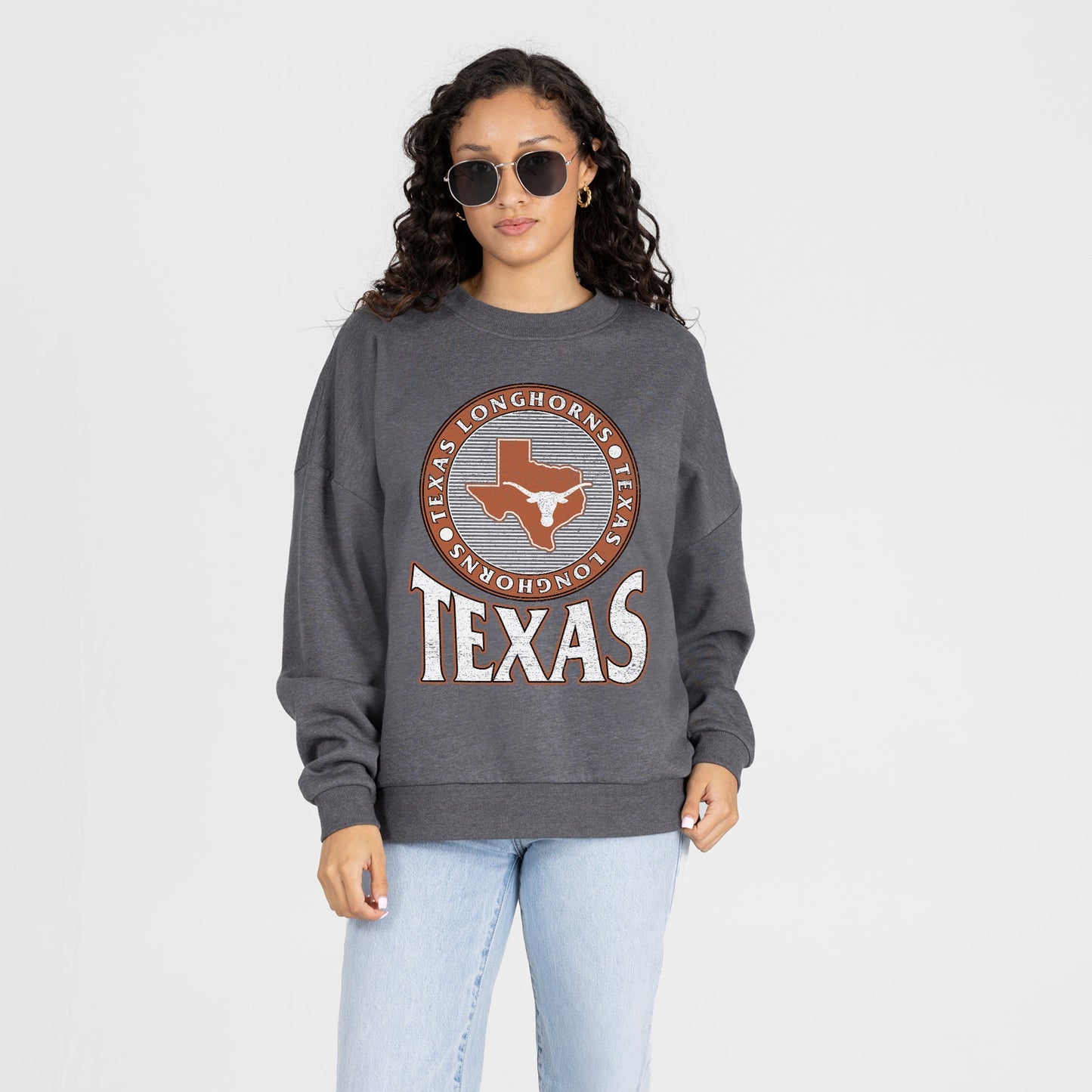 TEXAS LONGHORNS SATURDAY SEAL PREMIUM FLEECE DROP SHOULDER CREWNECK PULLOVER