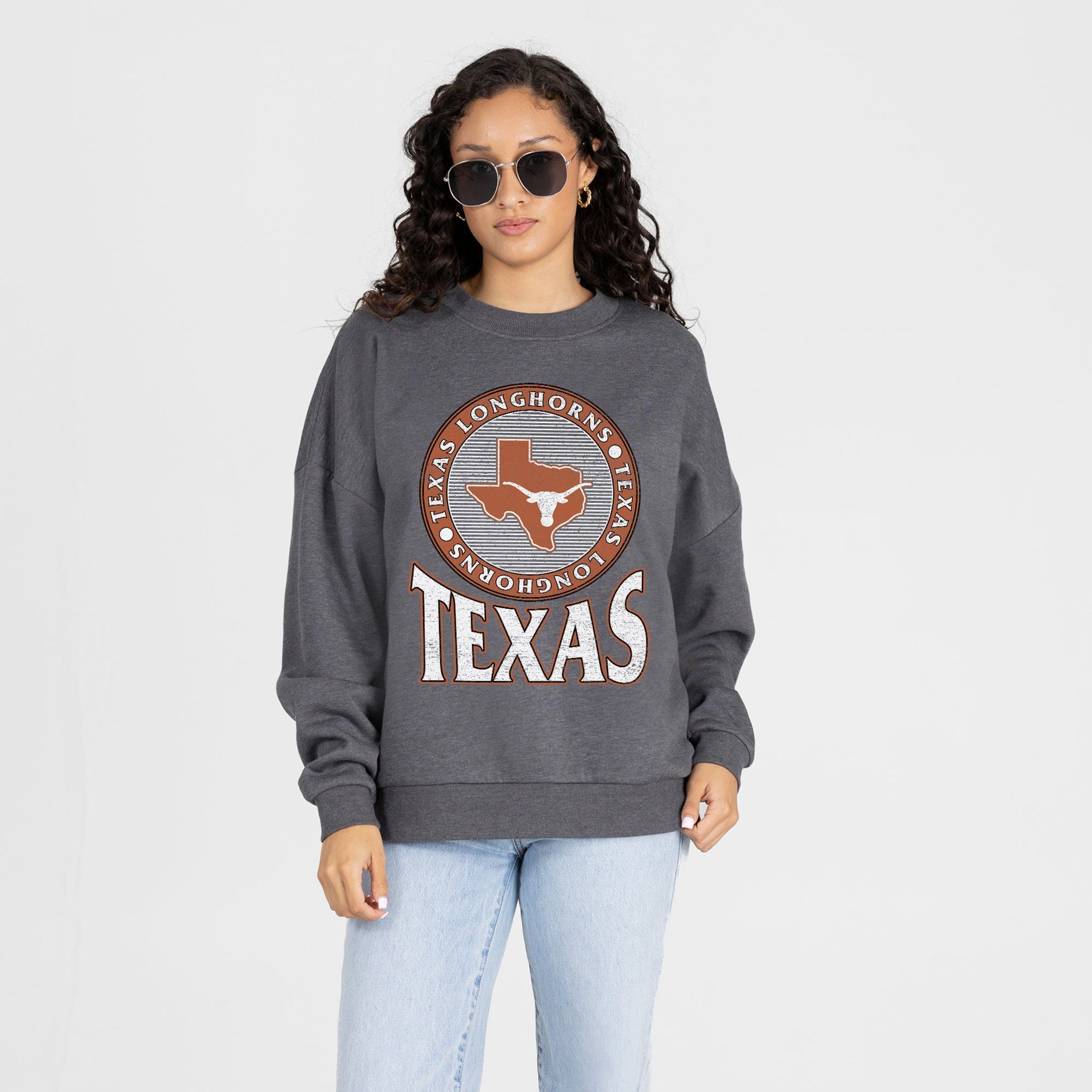 TEXAS LONGHORNS SATURDAY SEAL PREMIUM FLEECE DROP SHOULDER CREWNECK PULLOVER