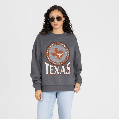 TEXAS LONGHORNS SATURDAY SEAL PREMIUM FLEECE DROP SHOULDER CREWNECK PULLOVER