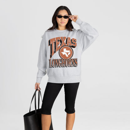 TEXAS LONGHORNS GAME ON PREMIUM FLEECE DROP SHOULDER CREWNECK PULLOVER