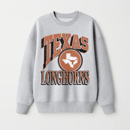 TEXAS LONGHORNS GAME ON PREMIUM FLEECE DROP SHOULDER CREWNECK PULLOVER