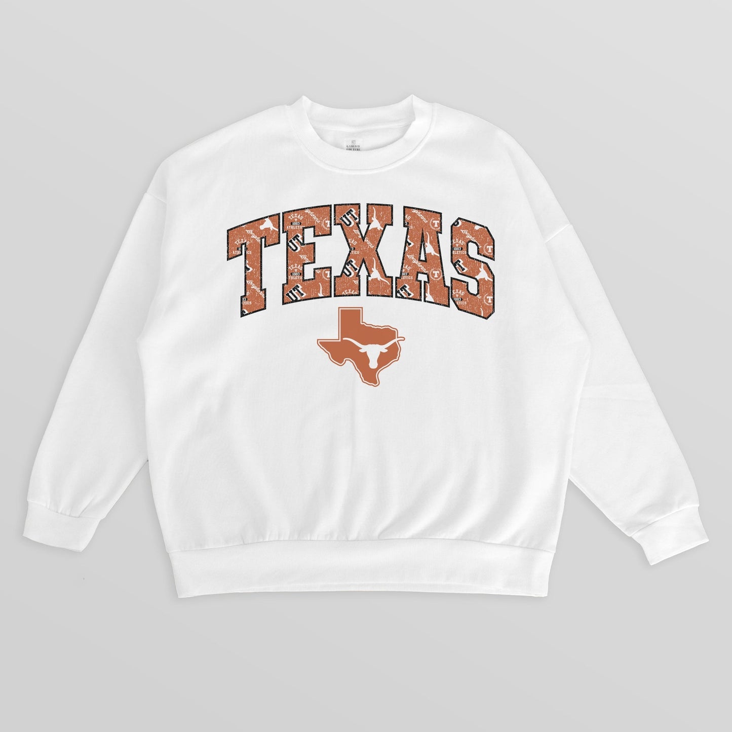 TEXAS LONGHORNS SWEET PLAY PREMIUM FLEECE DROP SHOULDER CREWNECK PULLOVER