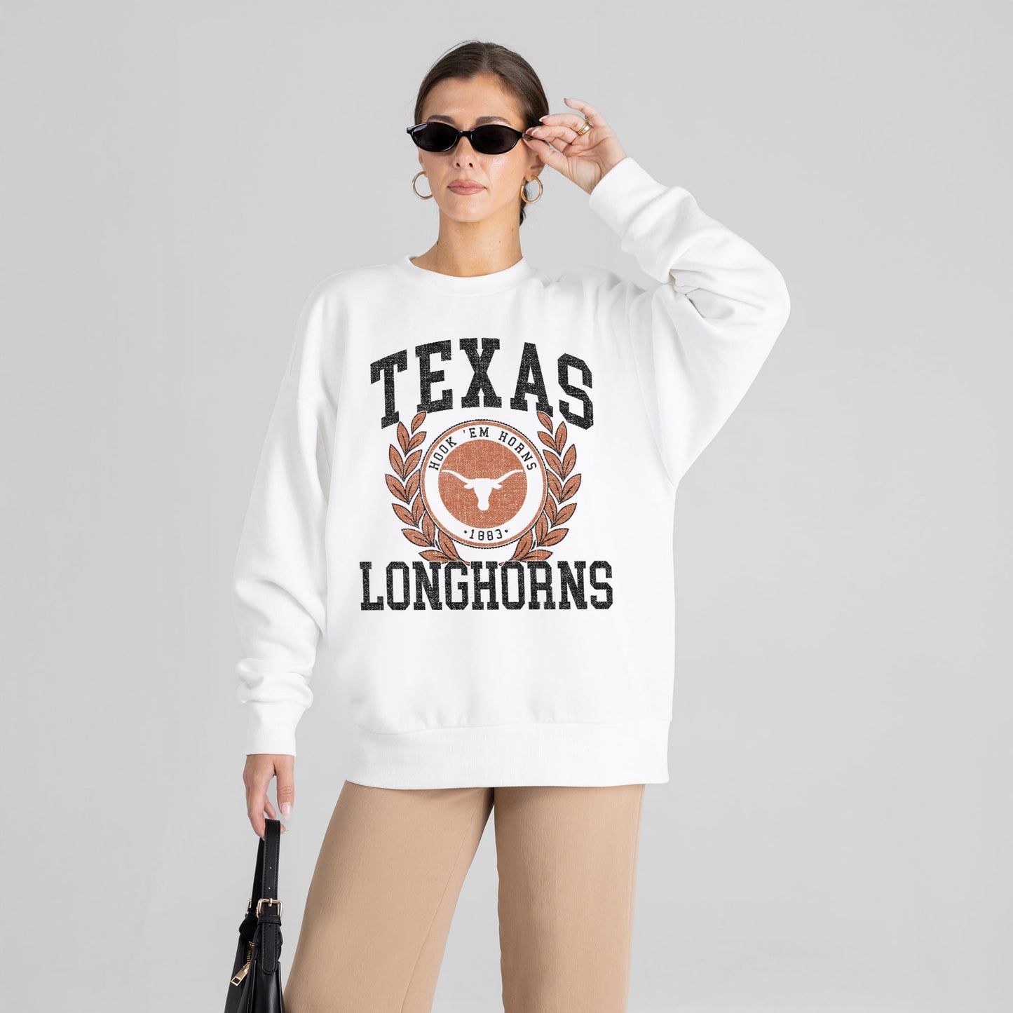 TEXAS LONGHORNS GOLD STANDARD PREMIUM FLEECE DROP SHOULDER CREWNECK PULLOVER