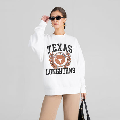 TEXAS LONGHORNS GOLD STANDARD PREMIUM FLEECE DROP SHOULDER CREWNECK PULLOVER