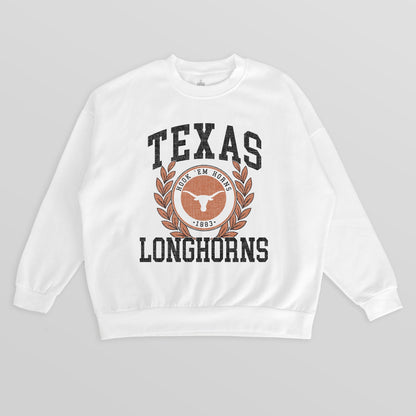 TEXAS LONGHORNS GOLD STANDARD PREMIUM FLEECE DROP SHOULDER CREWNECK PULLOVER