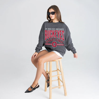 OHIO STATE BUCKEYES KICKOFF CLASSIC PREMIUM FLEECE DROP SHOULDER CREWNECK PULLOVER