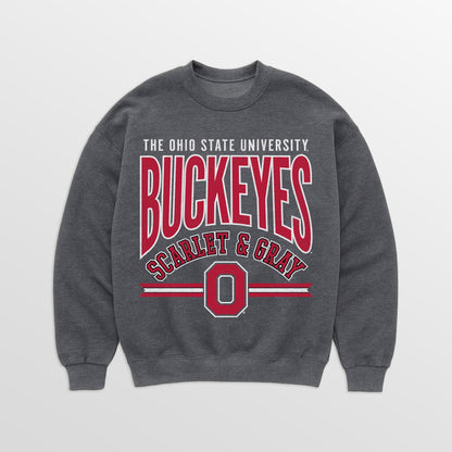 OHIO STATE BUCKEYES KICKOFF CLASSIC PREMIUM FLEECE DROP SHOULDER CREWNECK PULLOVER