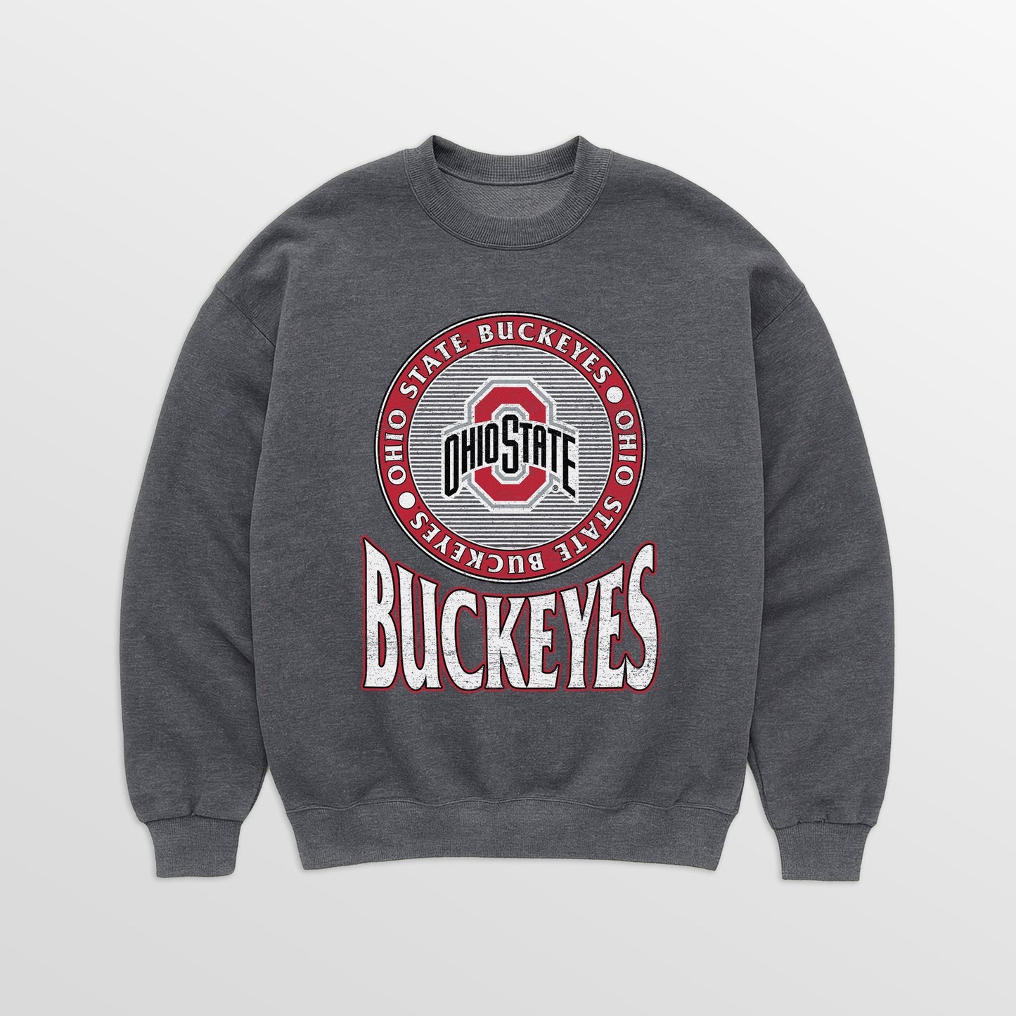 OHIO STATE BUCKEYES SATURDAY SEAL PREMIUM FLEECE DROP SHOULDER CREWNECK PULLOVER