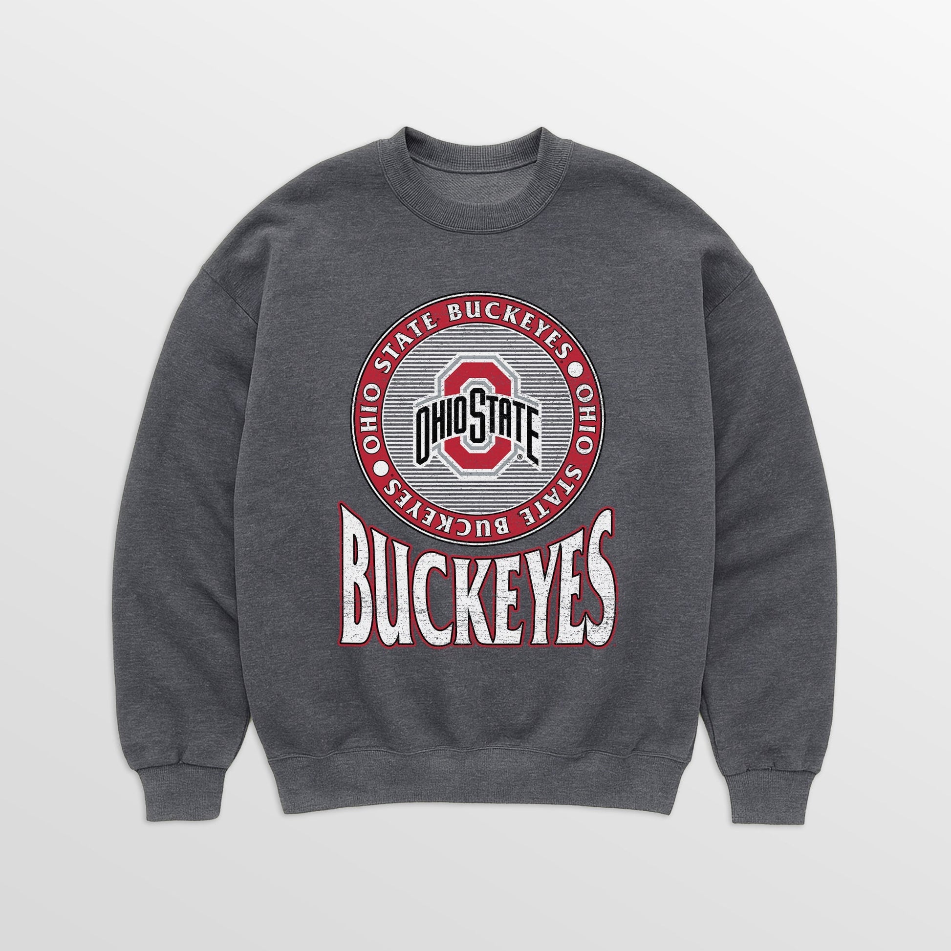 OHIO STATE BUCKEYES SATURDAY SEAL PREMIUM FLEECE DROP SHOULDER CREWNECK PULLOVER