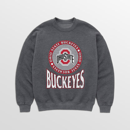OHIO STATE BUCKEYES SATURDAY SEAL PREMIUM FLEECE DROP SHOULDER CREWNECK PULLOVER