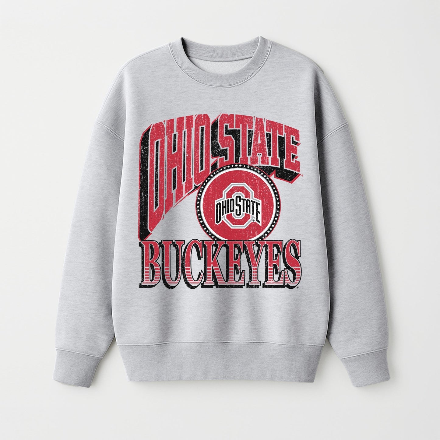OHIO STATE BUCKEYES GAME ON PREMIUM FLEECE DROP SHOULDER CREWNECK PULLOVER
