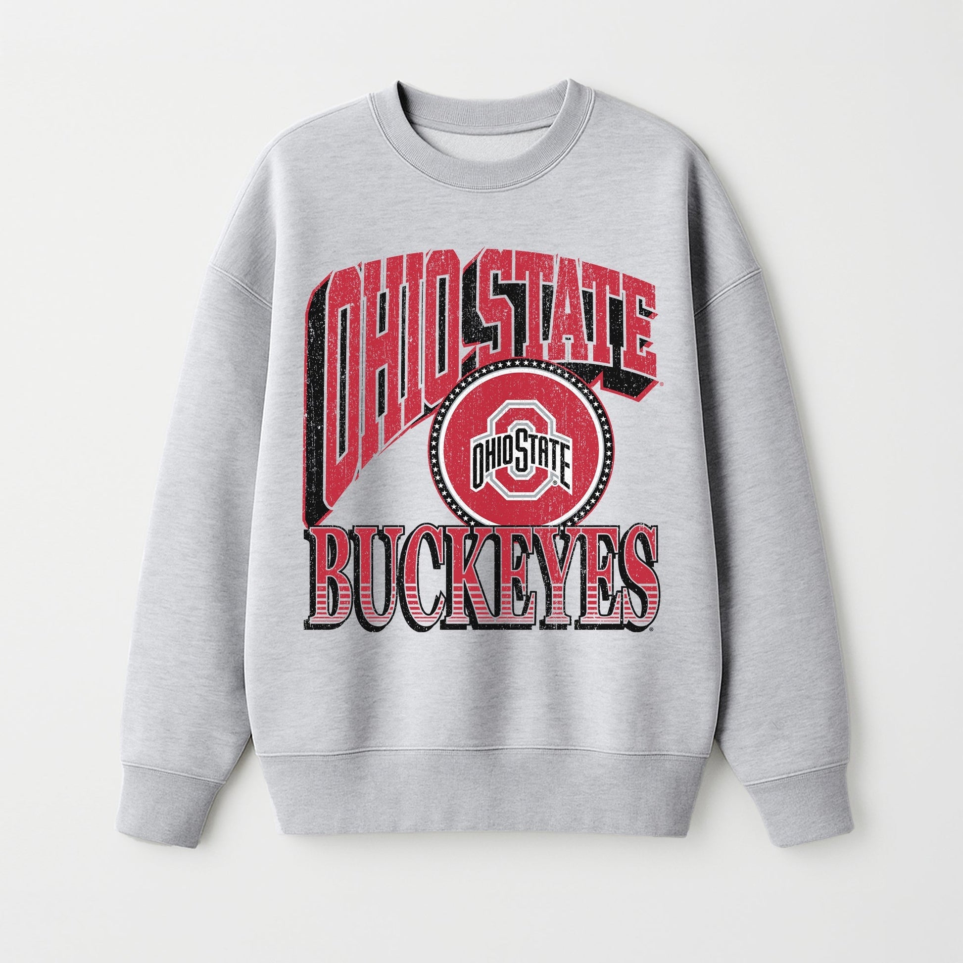 OHIO STATE BUCKEYES GAME ON PREMIUM FLEECE DROP SHOULDER CREWNECK PULLOVER