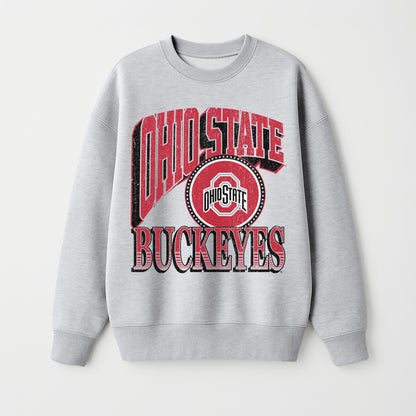 OHIO STATE BUCKEYES GAME ON PREMIUM FLEECE DROP SHOULDER CREWNECK PULLOVER