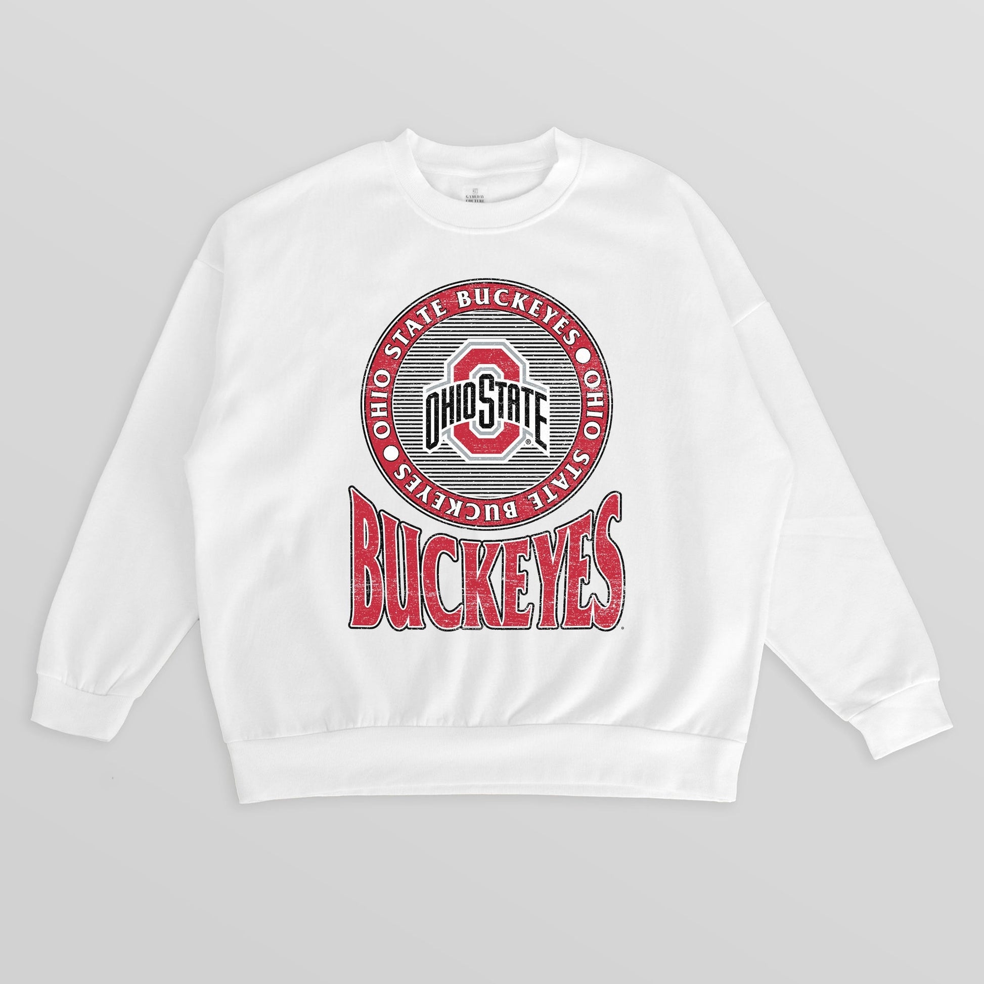 OHIO STATE BUCKEYES ENDZONE PREMIUM FLEECE DROP SHOULDER CREWNECK PULLOVER