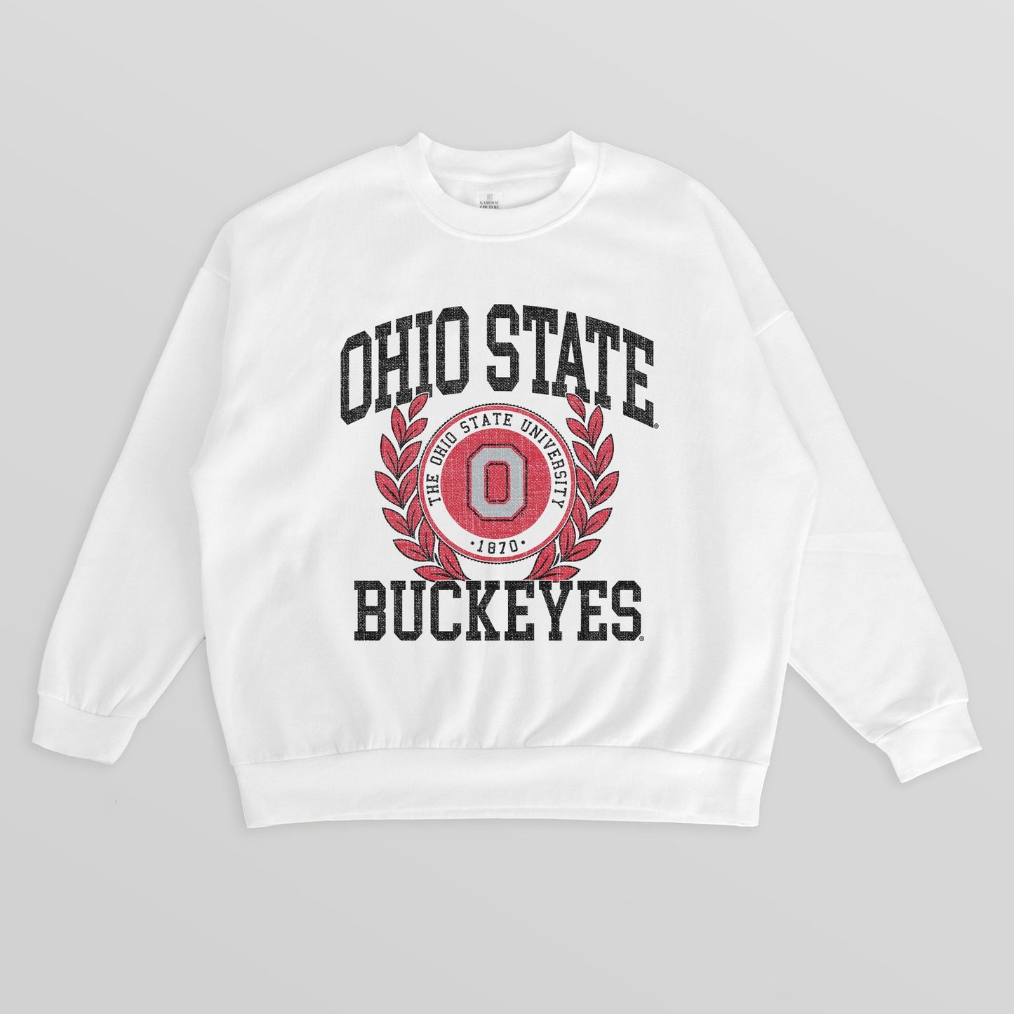 OHIO STATE BUCKEYES GOLD STANDARD PREMIUM FLEECE DROP SHOULDER CREWNECK PULLOVER