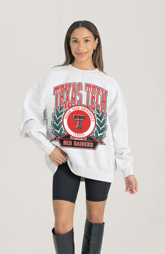 TEXAS TECH RED RAIDERS HERITAGE PREMIUM FLEECE DROP SHOULDER CREWNECK PULLOVER
