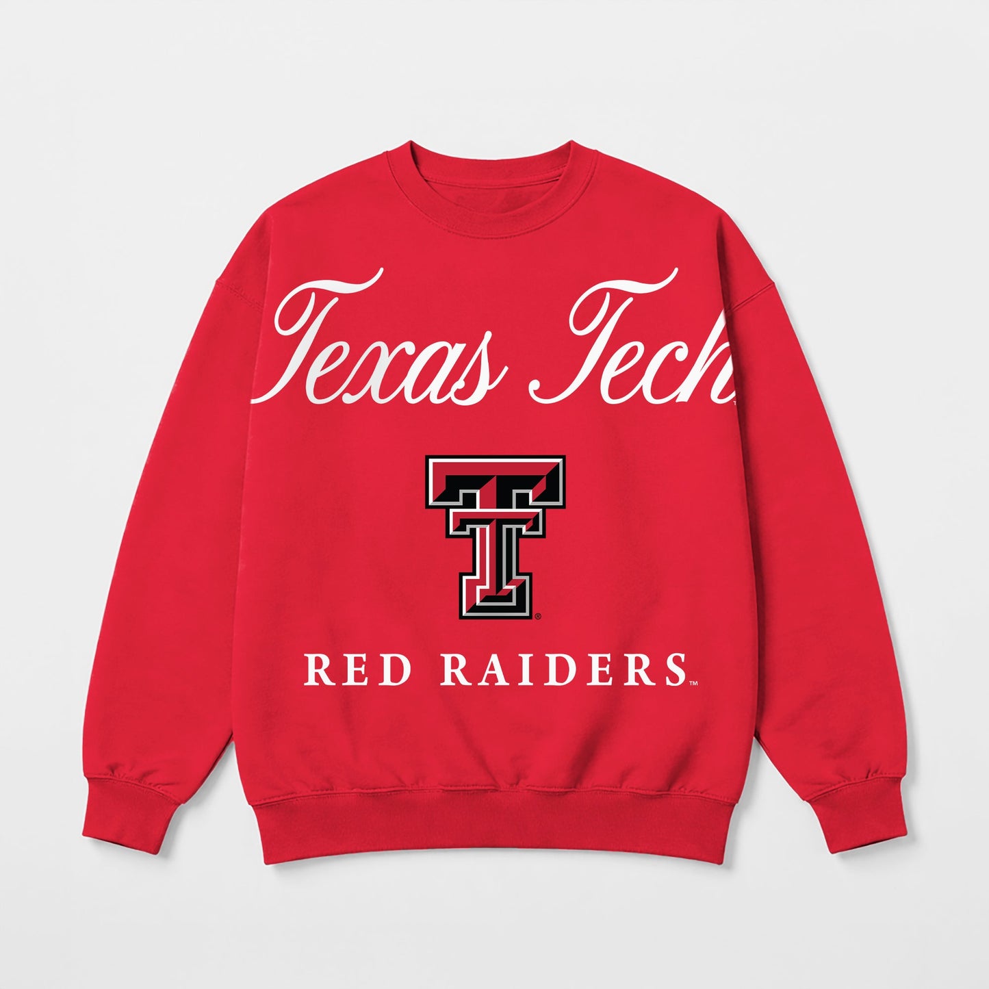 TEXAS TECH RED RAIDERS LEGACY CLUB PREMIUM FLEECE DROP SHOULDER CREWNECK PULLOVER