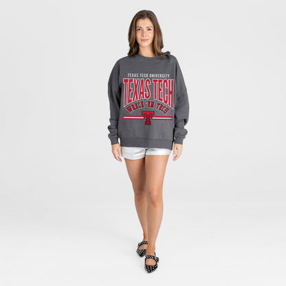 TEXAS TECH RED RAIDERS KICKOFF CLASSIC PREMIUM FLEECE DROP SHOULDER CREWNECK PULLOVER