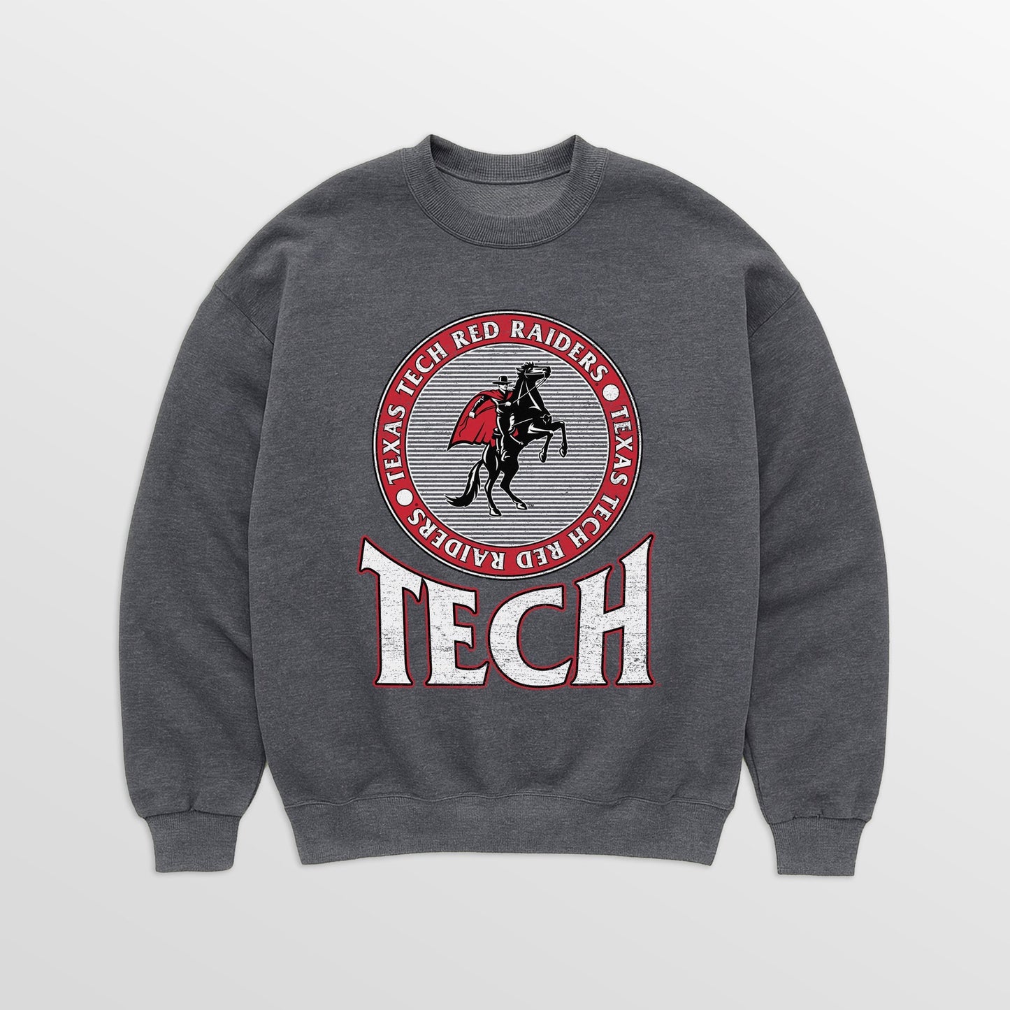 TEXAS TECH RED RAIDERS SATURDAY SEAL PREMIUM FLEECE DROP SHOULDER CREWNECK PULLOVER