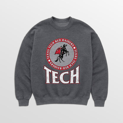 TEXAS TECH RED RAIDERS SATURDAY SEAL PREMIUM FLEECE DROP SHOULDER CREWNECK PULLOVER