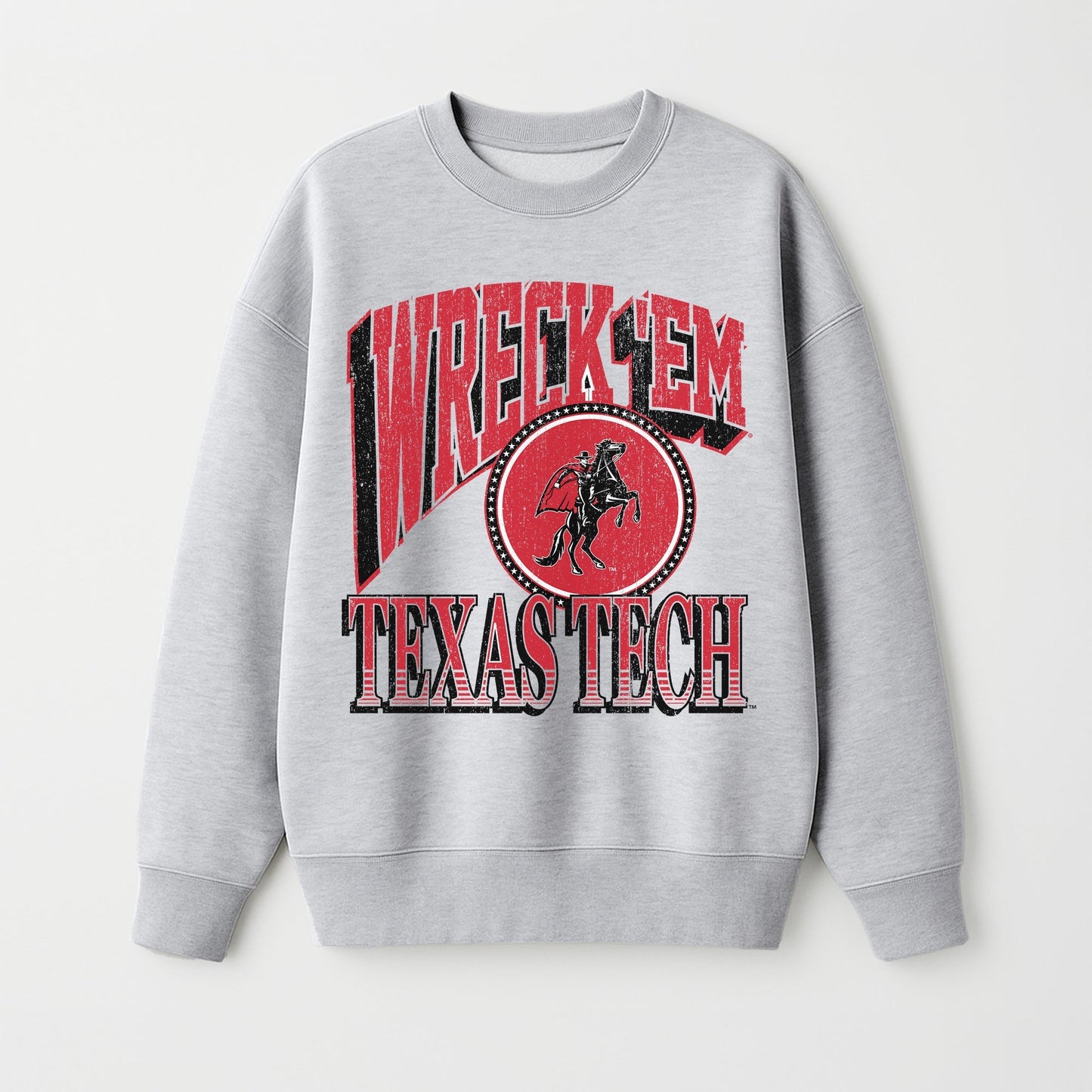 TEXAS TECH RED RAIDERS GAME ON PREMIUM FLEECE DROP SHOULDER CREWNECK PULLOVER