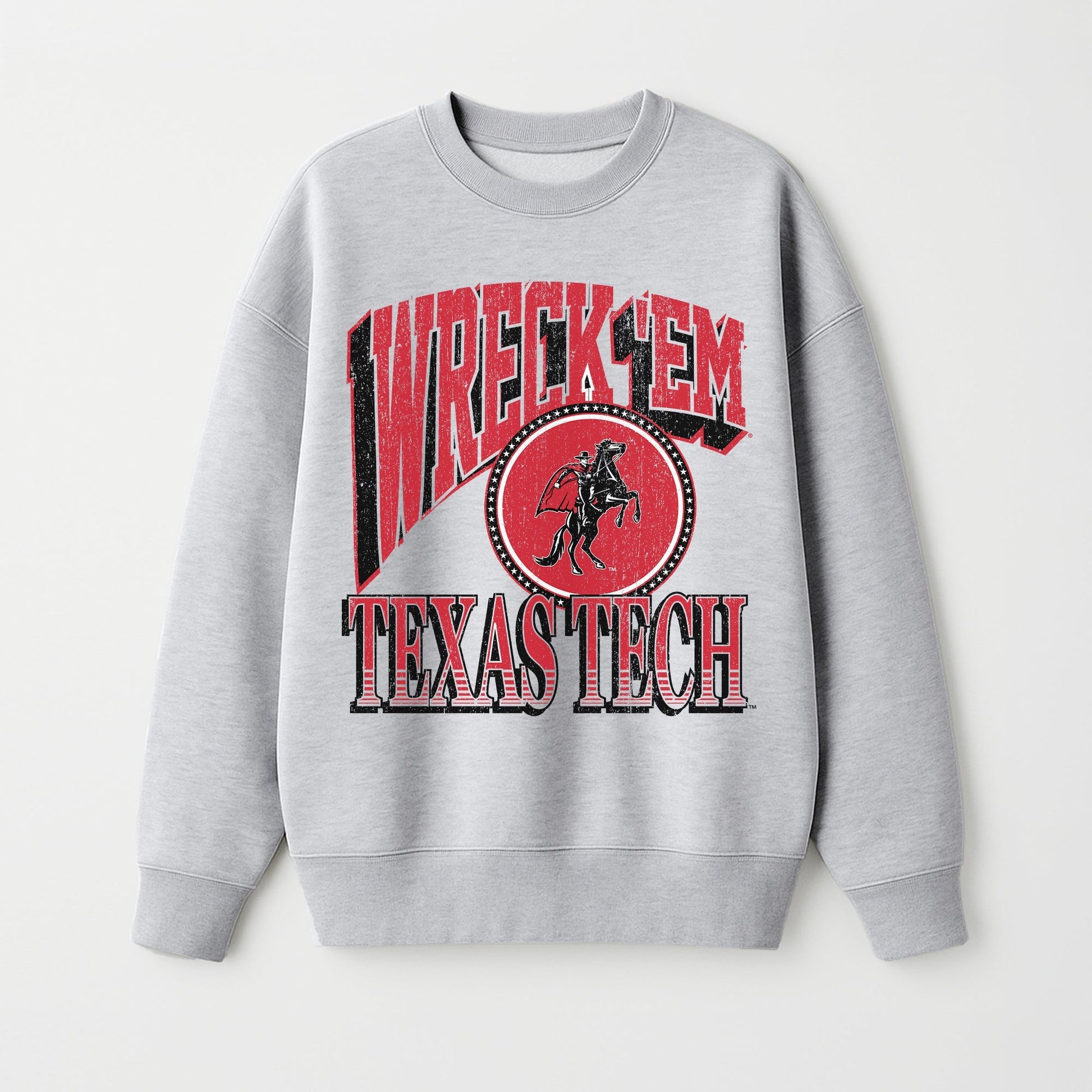 TEXAS TECH RED RAIDERS GAME ON PREMIUM FLEECE DROP SHOULDER CREWNECK PULLOVER