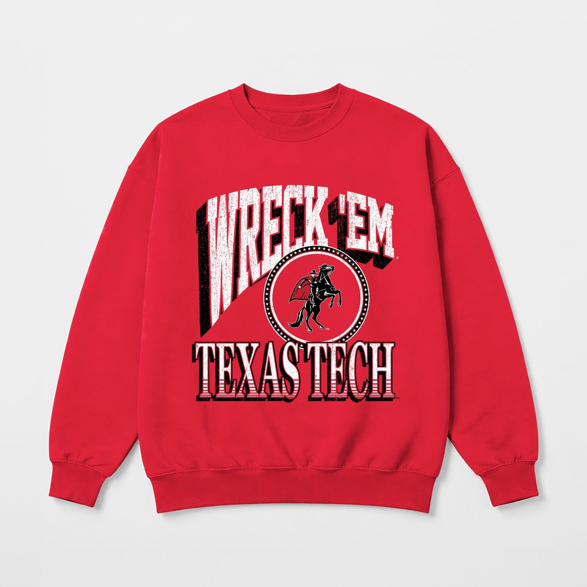 TEXAS TECH RED RAIDERS MAIN CHARACTER PREMIUM FLEECE DROP SHOULDER CREWNECK PULLOVER