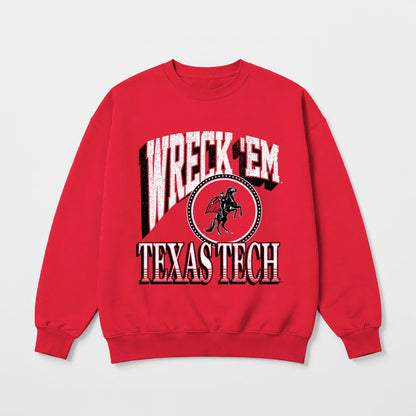 TEXAS TECH RED RAIDERS MAIN CHARACTER PREMIUM FLEECE DROP SHOULDER CREWNECK PULLOVER
