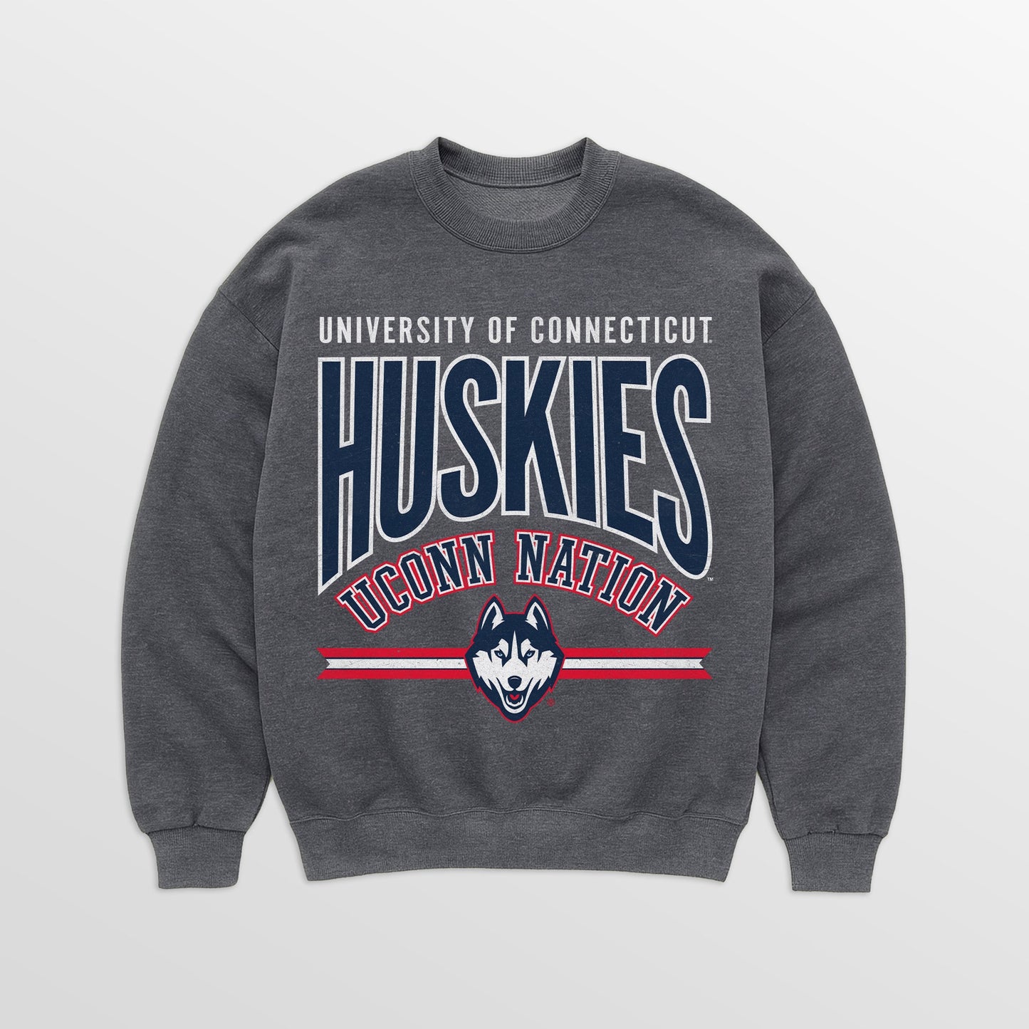 UCONN HUSKIES KICKOFF CLASSIC PREMIUM FLEECE DROP SHOULDER CREWNECK PULLOVER