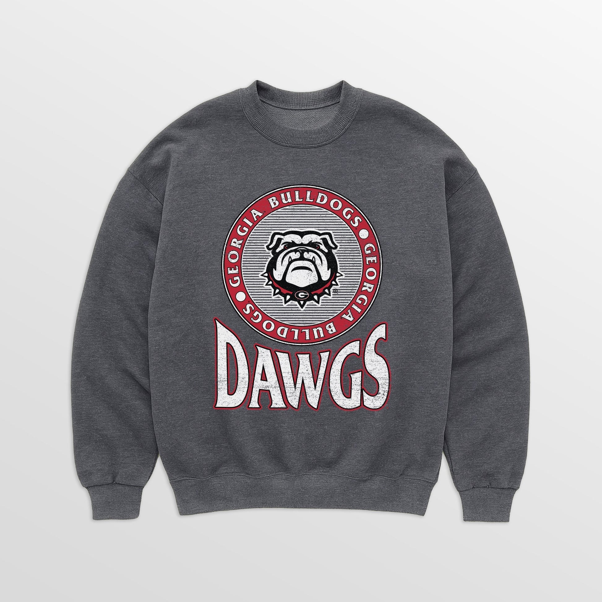 GEORGIA BULLDOGS SATURDAY SEAL PREMIUM FLEECE DROP SHOULDER CREWNECK PULLOVER