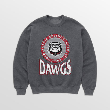 GEORGIA BULLDOGS SATURDAY SEAL PREMIUM FLEECE DROP SHOULDER CREWNECK PULLOVER