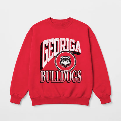 GEORGIA BULLDOGS MAIN CHARACTER PREMIUM FLEECE DROP SHOULDER CREWNECK PULLOVER