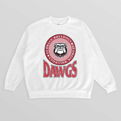 GEORGIA BULLDOGS ENDZONE PREMIUM FLEECE DROP SHOULDER CREWNECK PULLOVER