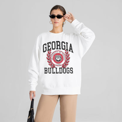 GEORGIA BULLDOGS GOLD STANDARD PREMIUM FLEECE DROP SHOULDER CREWNECK PULLOVER