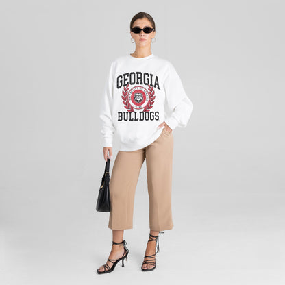 GEORGIA BULLDOGS GOLD STANDARD PREMIUM FLEECE DROP SHOULDER CREWNECK PULLOVER