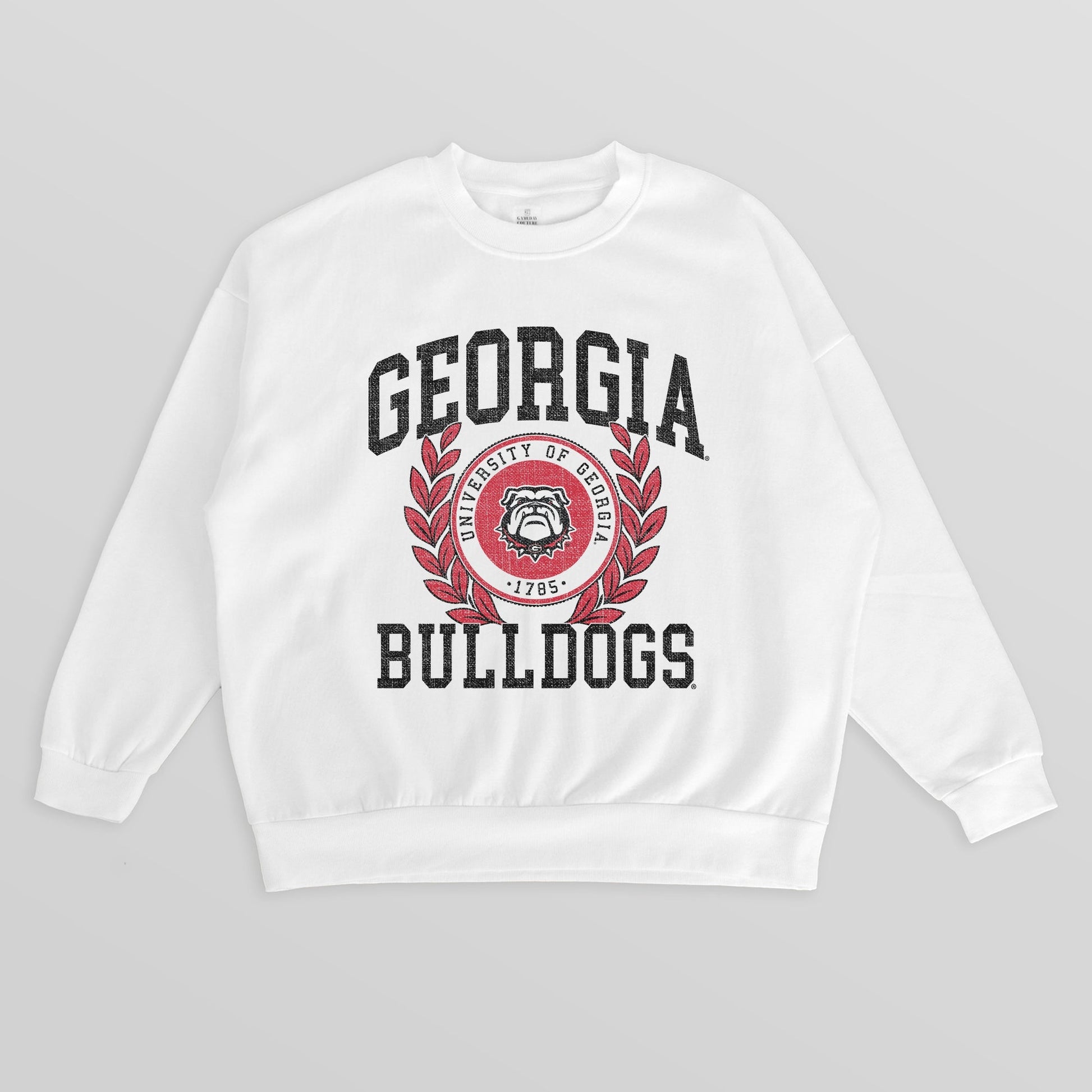GEORGIA BULLDOGS GOLD STANDARD PREMIUM FLEECE DROP SHOULDER CREWNECK PULLOVER