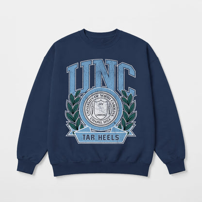 NORTH CAROLINA TAR HEELS CLASSIC ARCHIVES PREMIUM FLEECE DROP SHOULDER CREWNECK PULLOVER